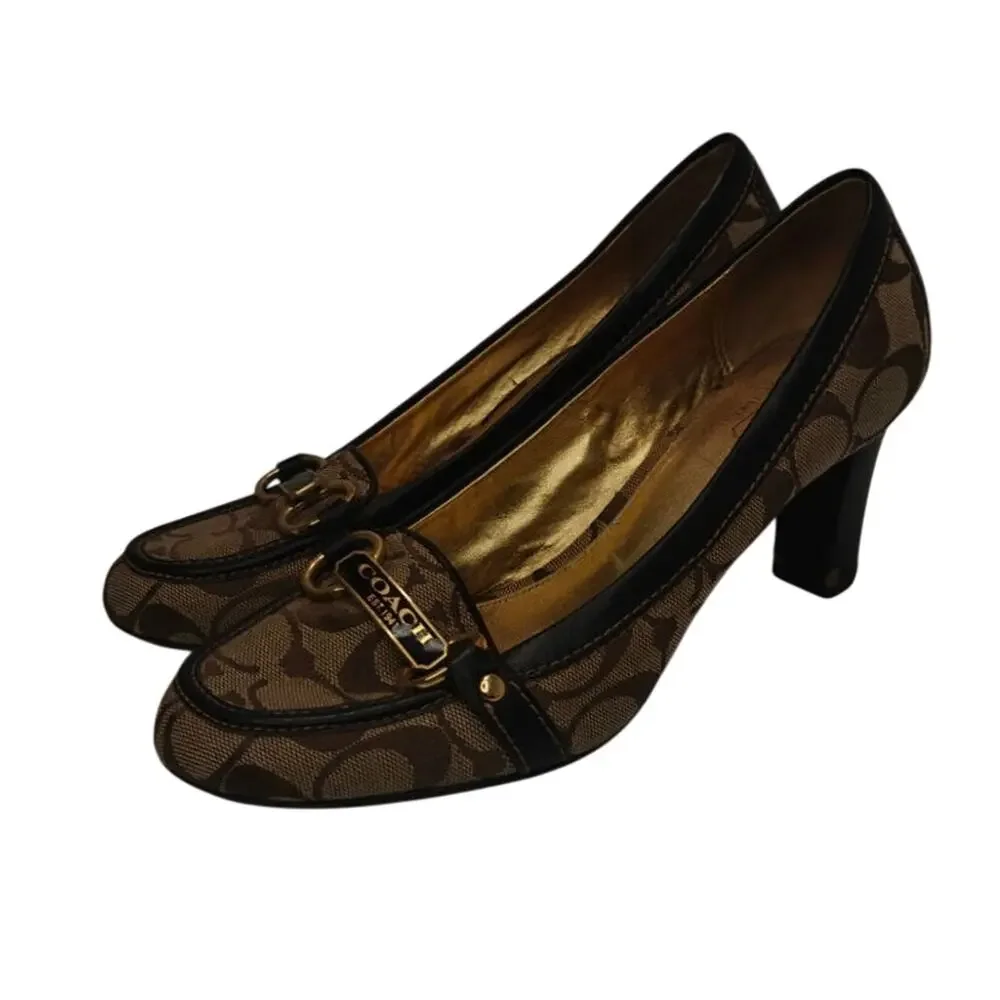 Vintage Coach heeled Loafers sz 8